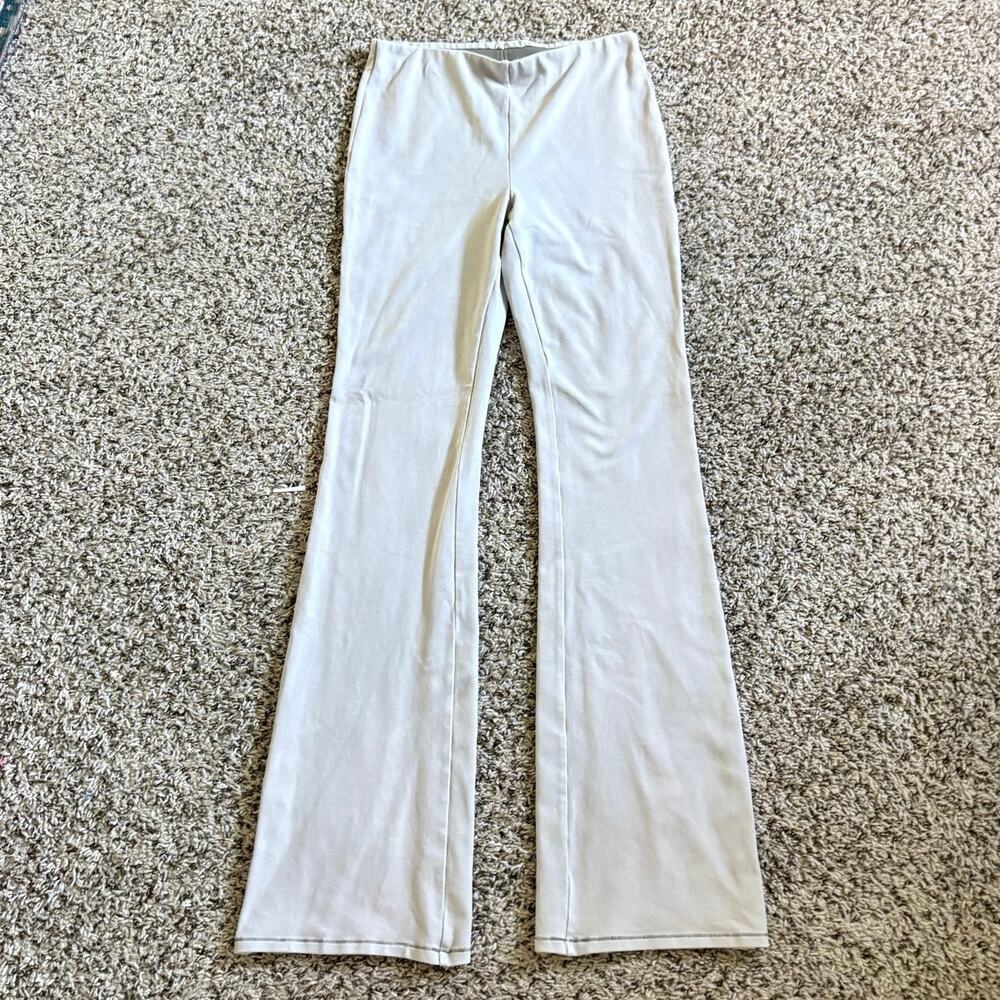 Skims Cotton Blend Flare Pants Size L Cream Lounge Yoga like new cozy boho - Picture 2 of 5